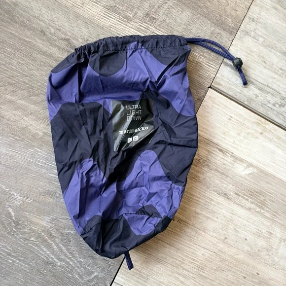 Uniqlo x Marimekko Ultra Light Down Cocoon Parka Jacket Blue Women’s S - Picture 12 of 16